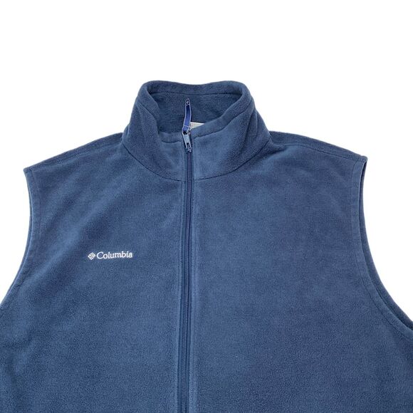 Columbia Vest Men's Tall XL Fleece Polyester Sleeveless Logo Full Zipper - Picture 8 of 16